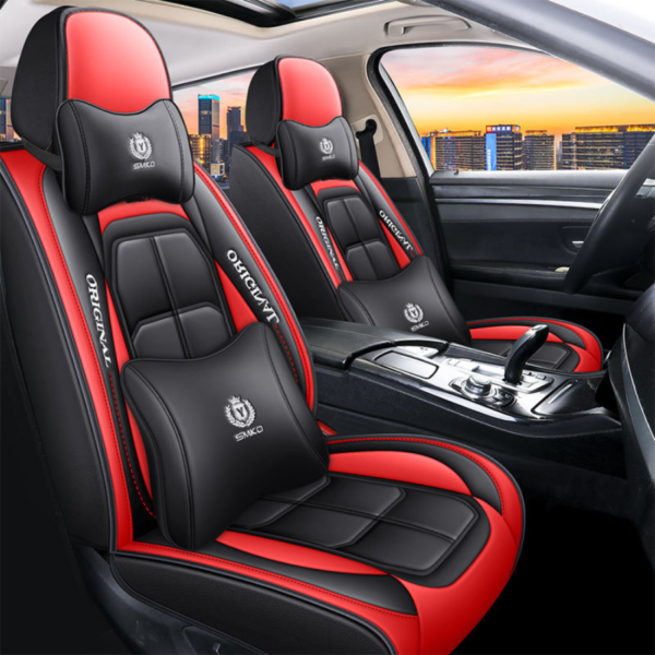 Interior Accessories Decoration Universal Luxury Car SUV 5 Seats Cushion Protector Full PU Leather Car Seat Covers Set - Image 4
