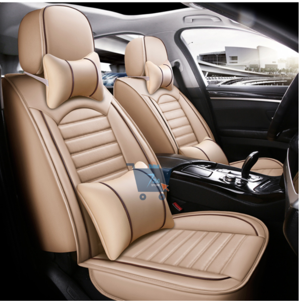 Universal Car Seat Covers Leather in Beige Color without Pillow Car Auto Accessories - Image 2