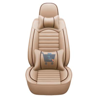 Universal Car Seat Covers Leather in Beige Color with Pillow Car Auto Accessories