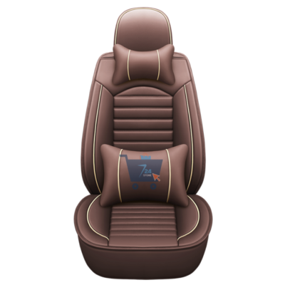 Coffee Universal Car Seat Covers Leather in Coffee Color with Pillow All Cars Auto Accessories