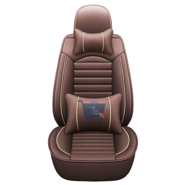 Coffee Universal Car Seat Covers Leather in Coffee Color with Pillow All Cars Auto Accessories