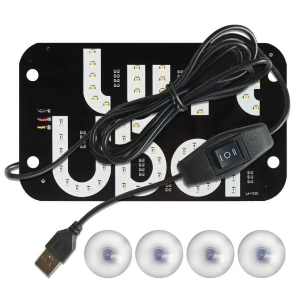 Car LED Light Sign with USB Interfaces, Blue Light Switch for Easy Nighttimes Passenger Location, with Suction Cups for Windows - Image 6