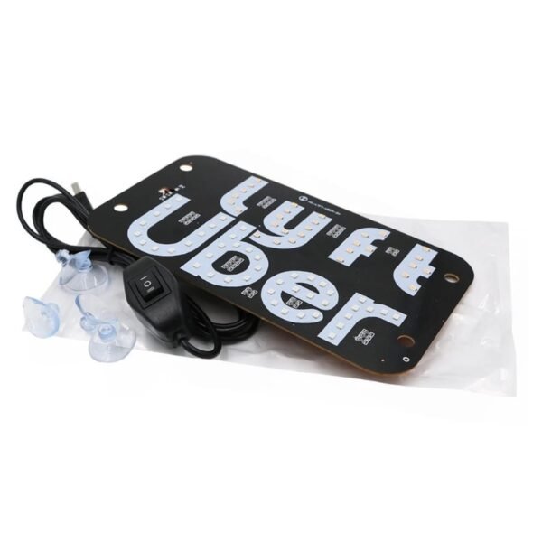 Car LED Light Sign with USB Interfaces, Blue Light Switch for Easy Nighttimes Passenger Location, with Suction Cups for Windows - Image 5