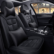 Car Seat Covers Full Set Universal Auto Car SUV 5 Seats Leather Automobile Protector Accessories - Black & Black Line