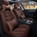 Car Seat Covers Full Set Universal Auto Car SUV 5 Seats Leather Automobile Protector Accessories - Coffee & Beige Line