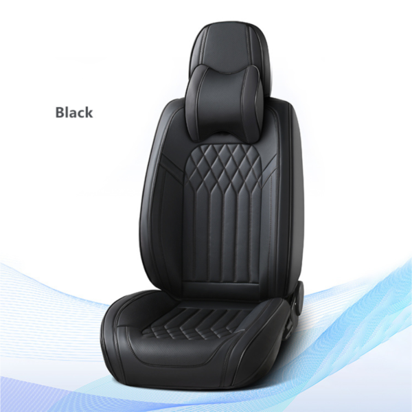 Fit Car Seat Covers Seats Waterproof Napa Leather Front & Rear Seat Cover Accessories, Automotive Vehicle Auto Interior Covers(Black, Full Set)