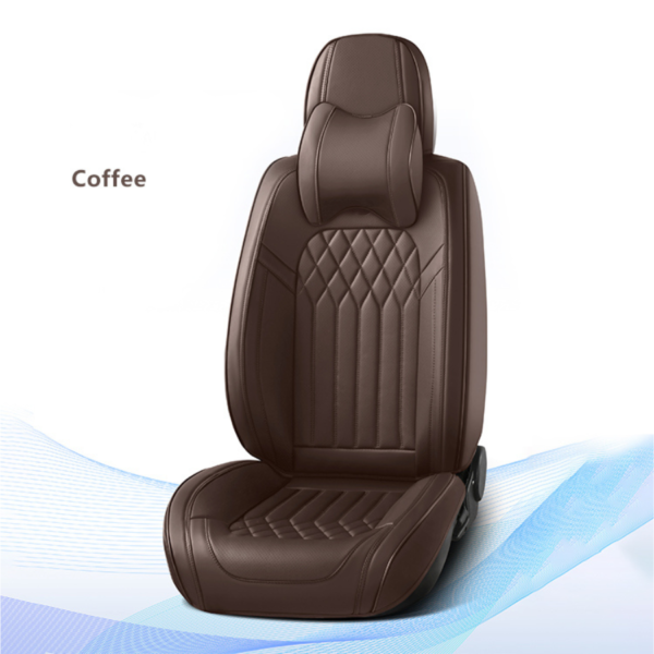 Fit Car Seat Covers Seats Waterproof Napa Leather Front & Automotive Vehicle Auto Interior Covers Rear Seat Cover Accessories(Coffee, Full Set)