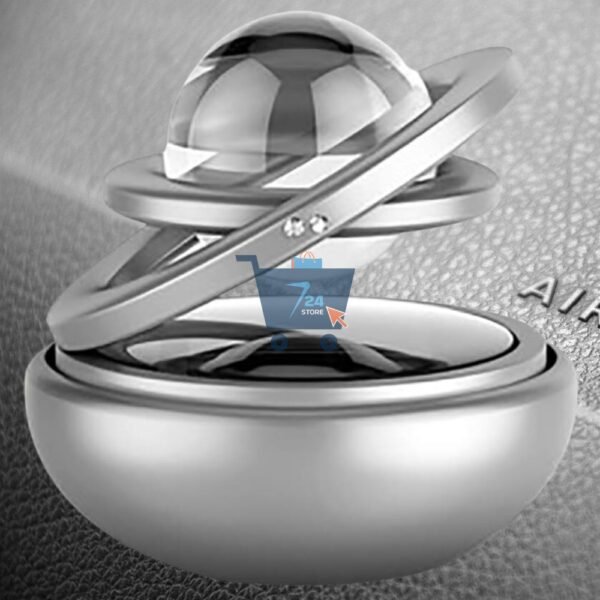 LUYANhapy9 Car Interior Accessories, Solar Energy Suspension Car Double Ring Rotating Auto Car Decoration Gift Air Freshener Purifier - Image 2