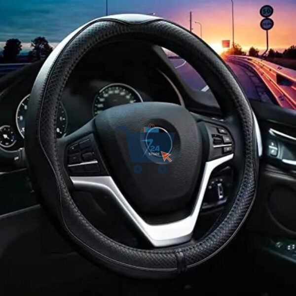 Premium Leather Steering Wheel Cover: Universal Genuine Leather, Breathable, Anti-Slip