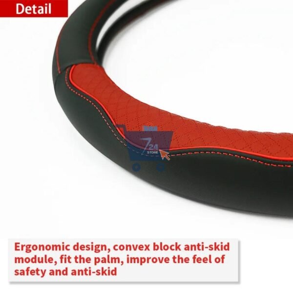 Simple Best M Size Leather Car Steering Wheel Covers - Image 5