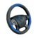 Simple Best M Size Leather Car Steering Wheel Covers - Black & Blue