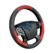 Simple Best M Size Leather Car Steering Wheel Covers - Black & Red