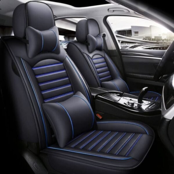 Waterproof Car Seat Covers Compatible Full Set 5-seat with Pillow Comfortable PU Leather Vehicle Cushion Protector - Image 3