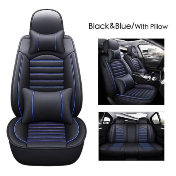 Waterproof Car Seat Covers Compatible Full Set 5-seat with Pillow Comfortable PU Leather Vehicle Cushion Protector - Image 2