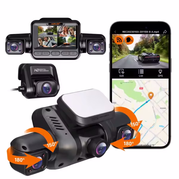 4K 360° Dashcam with Night Vision, Wi-Fi, Loop Recording & G-Sensor – Full Vehicle Coverage for Cars & Trucks