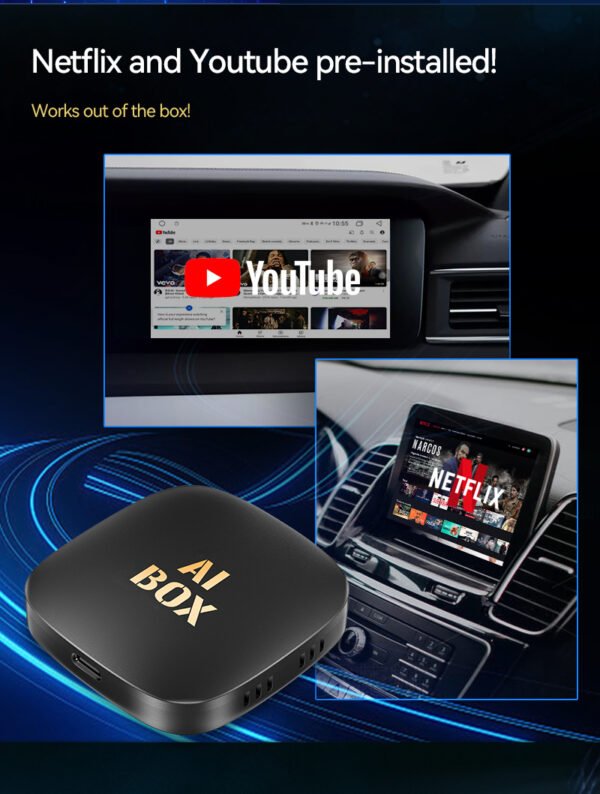 Smart AI Box with Cooling Fan – Wireless Android Auto, CarPlay, YouTube, Netflix, and More - Image 5